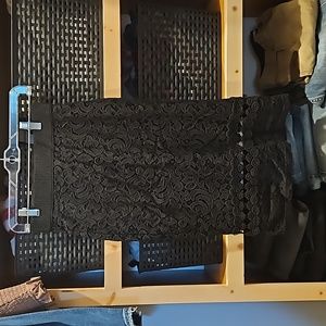 Black Mid length Lace Skirt